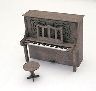 B.T.S. 23008 HO Upright Piano Laser-Cut Wood Kit w/Piano & Stool