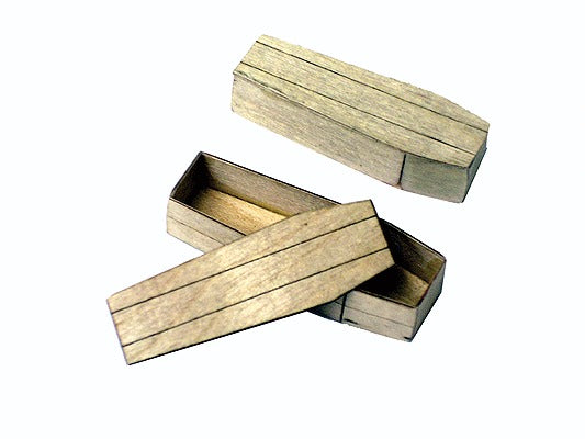 B.T.S. 23009 HO Pinch-Toe Coffin Laser-Cut Wood Kit (Pack of 4)