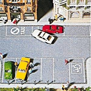 Noch 60550 HO 4" x 8" Gray Parking Place & Meters Lot (Pack of 2)
