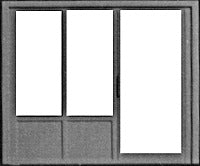 Pikestuff 541-1105 HO Office Front 1 Door / 2 Windows (Pack of 2)