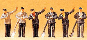 Preiser 14014 HO Railroad Personnel Steam Engine Crew Figures (Set of 6)