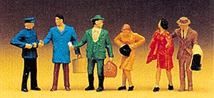 Preiser 14029 HO Standing Travelers Figures (Set of 6)