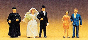 Preiser 14057 HO Protestant Wedding Participants Figures (Set of 5)
