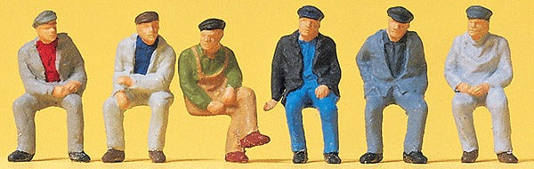 Preiser 14084 HO Scale Seated Workers Figures (Set of 6)