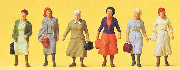 Preiser 14085 HO Female Commuters on Way to Railway Figures (Set of 6)