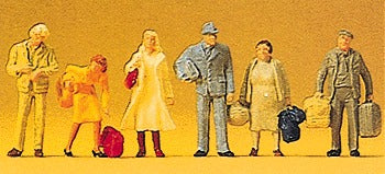 Preiser 14133 HO Waiting Passenger Figures (Set of 6)