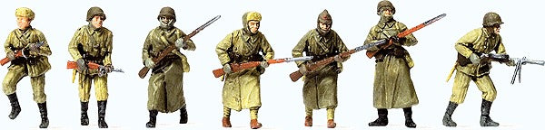 Preiser 16600 HO Attacking Infantry Riflemen Plastic Figure Kit (Set of 12)