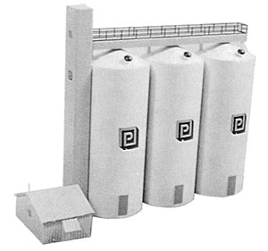 Plastruct 1025 HO 1/2" x 4" x 9-1/2" Silos & Grain Elevators Model Kit