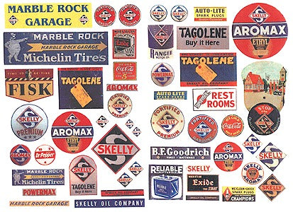 JL Innovative Design 233 HO Skelly Vintage Gas Station Signs (Set of 50)