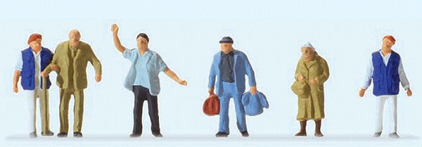 Preiser 14046 HO Travelers Aid with Travelers Figures (Set of 6)