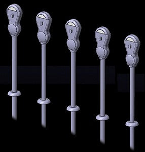 Hi-Tech Details 3003 N Silver Plastic Parking Meters (Pack of 14)
