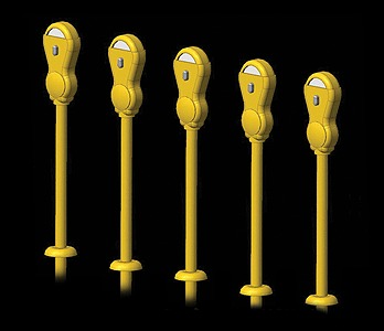 Hi-Tech Details 8005 HO Yellow Parking Meter (Pack of 14)
