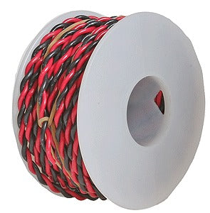 Wire Works 222070300 #22 Gauge Two Conductor Hookup Black and Red Wire - 30'