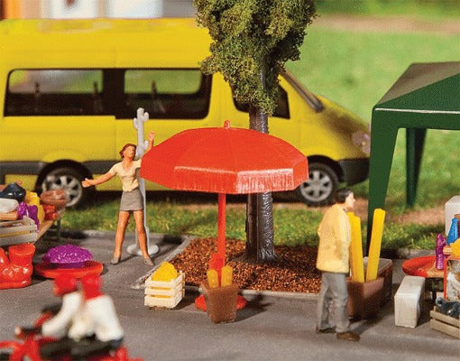 Faller 180910 HO Sun Umbrellas, Tables, Benches