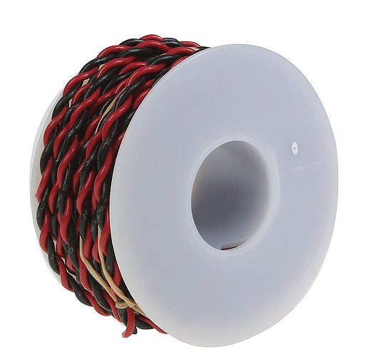 Wire Works 220100250 #20 Gauge 2-Conductor Hookup Black and Red Wire - 25'