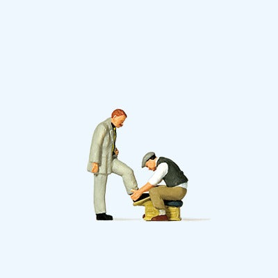 Preiser 28184 HO Shoe Shine Boy & Customer Figures (Set of 2)