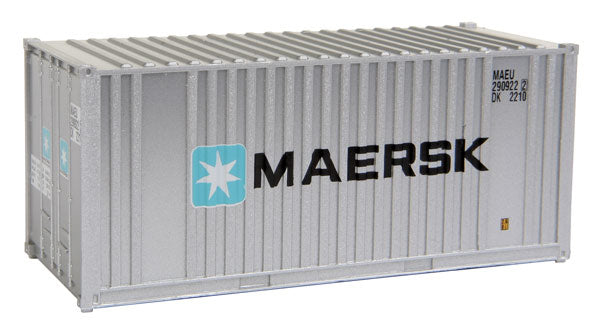 Walthers 949-8001 HO Assembled Maersk 20' Corrugated Container with Flat Panel
