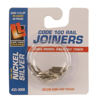 Life Like 433-3009 HO Nickel Silver Code 100 Rail Joiners (Pack of 48)