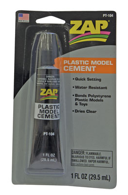Pacer Glue PT-104 Zap Plastic Model Cement 1oz 29.6ml Tube