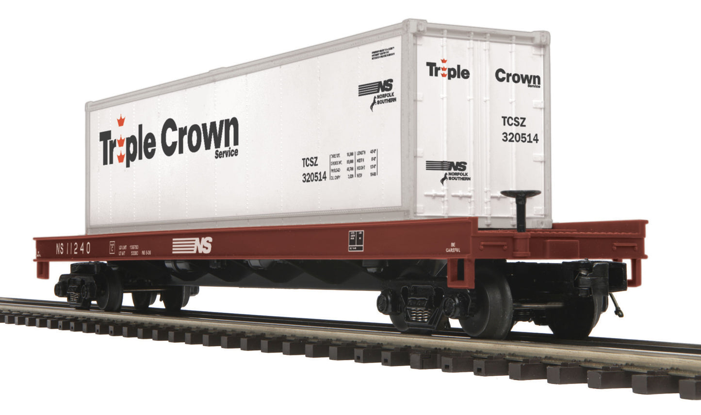 MTH 20-98983 O Norfolk Southern Flat Car w/40' Container #11240