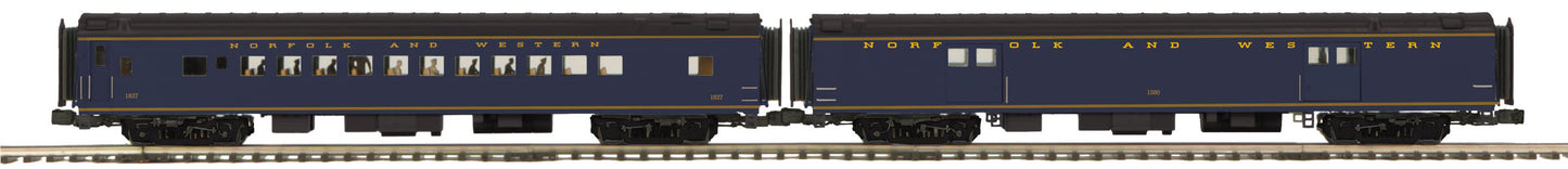 MTH 20-69245 O N&W 70' Streamlined Baggage/Coach Passenger Set (Set of 2)