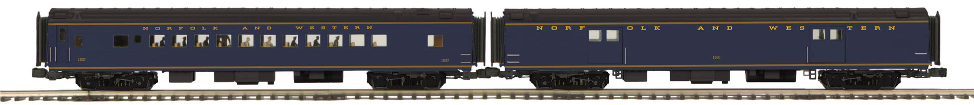 MTH 20-69245 O N&W 70' Streamlined Baggage/Coach Passenger Set (Set of 2)