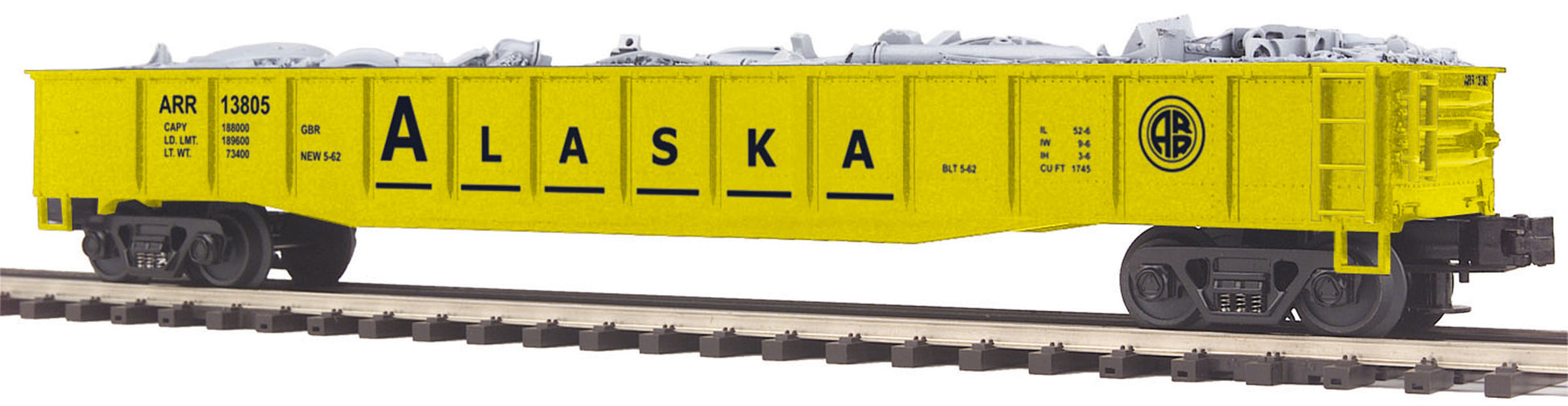 MTH 20-98979 O Alaska Gondola w/Junk Load #13802