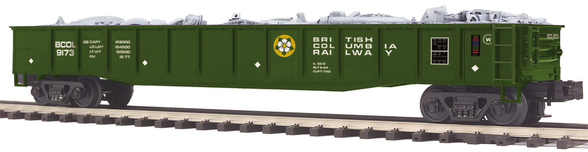 MTH 20-98981 O British Columbia Gondola w/Junk Load