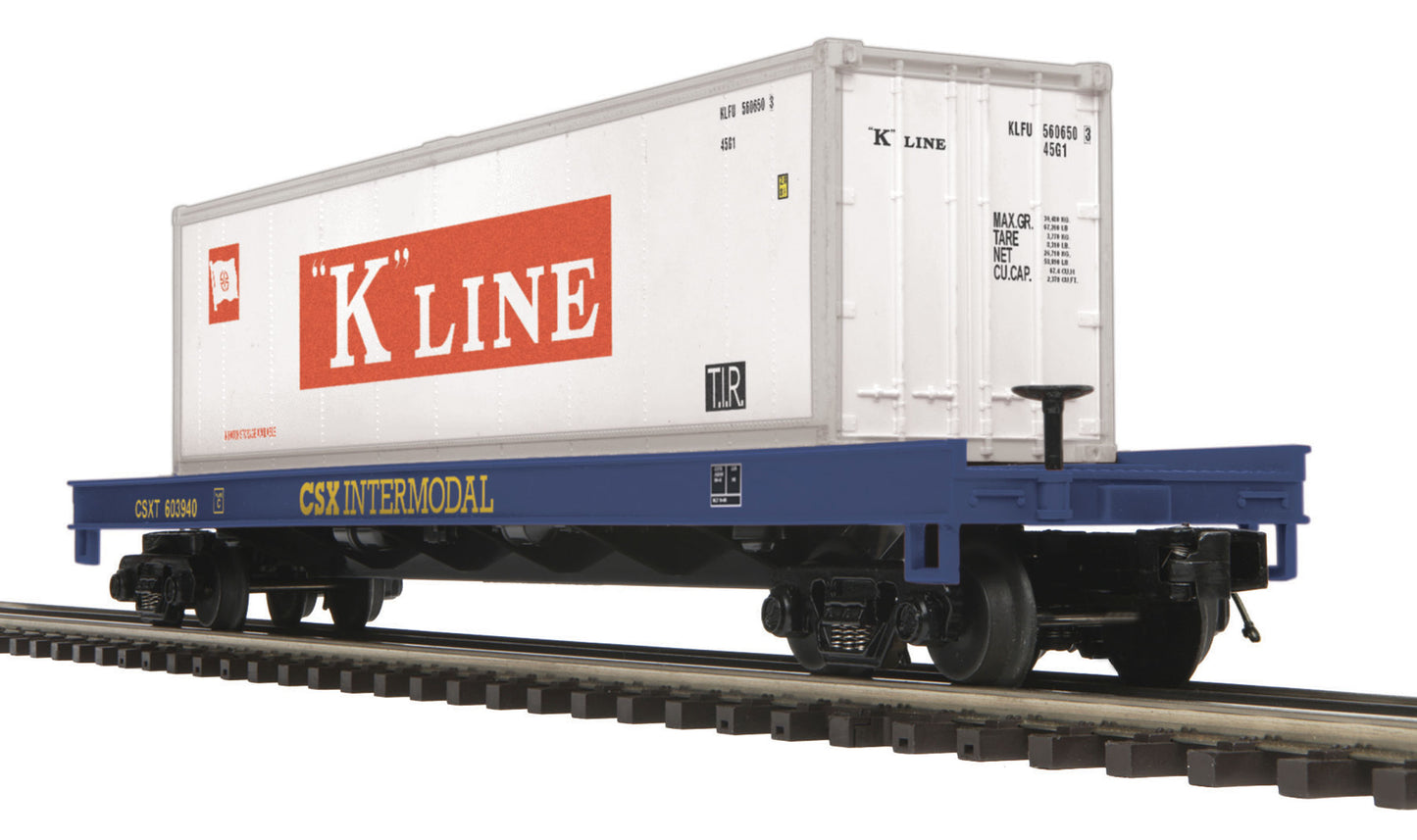 MTH 20-98984 O CSX Flat Car with 40' Container