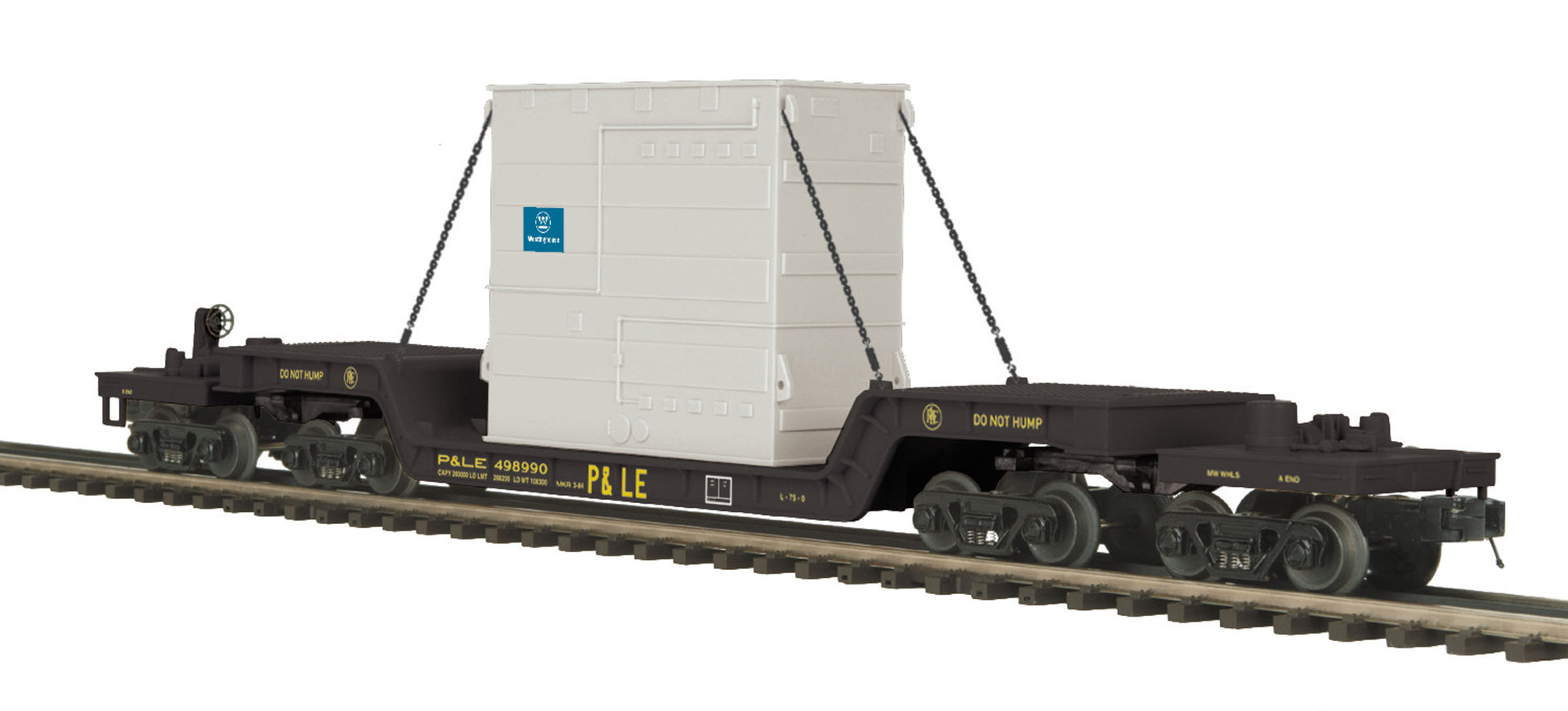 MTH 20-98988 O 75' Depressed Flat w/Transformer, P&LE