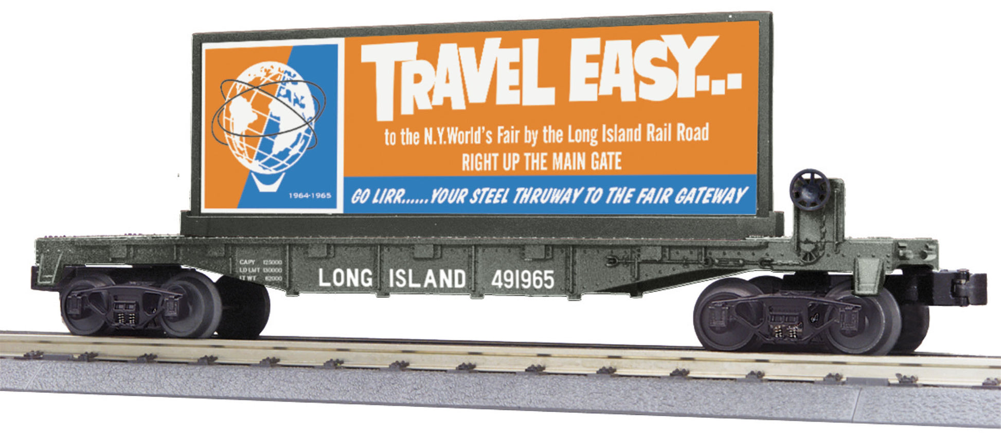 MTH 30-76568 O-27 Flat w/Billboard, LIRR