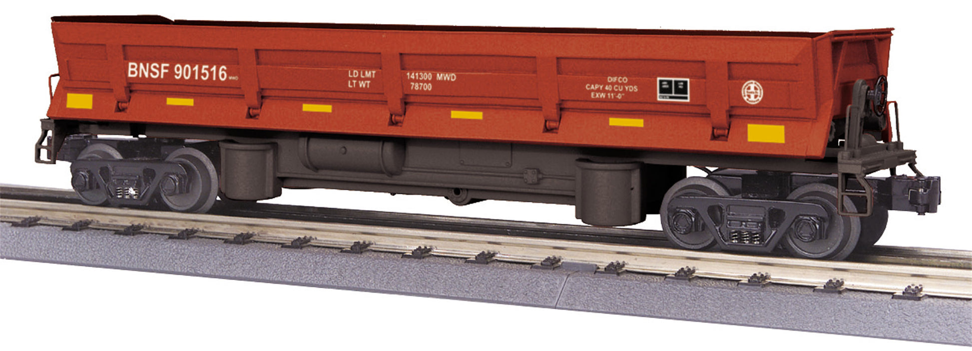 MTH 30-79453 O Gauge BNSF Operating Dump Car #901516