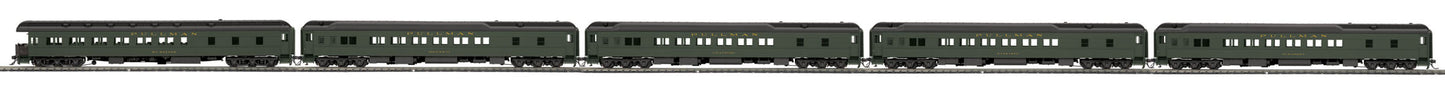 MTH 80-40007 HO Pullman Green Heavyweight Passenger Car Set (Set of 5)