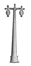 Detail Associates 8435 N Post Dual Arm Street Light (Non-Working Metal Casting)