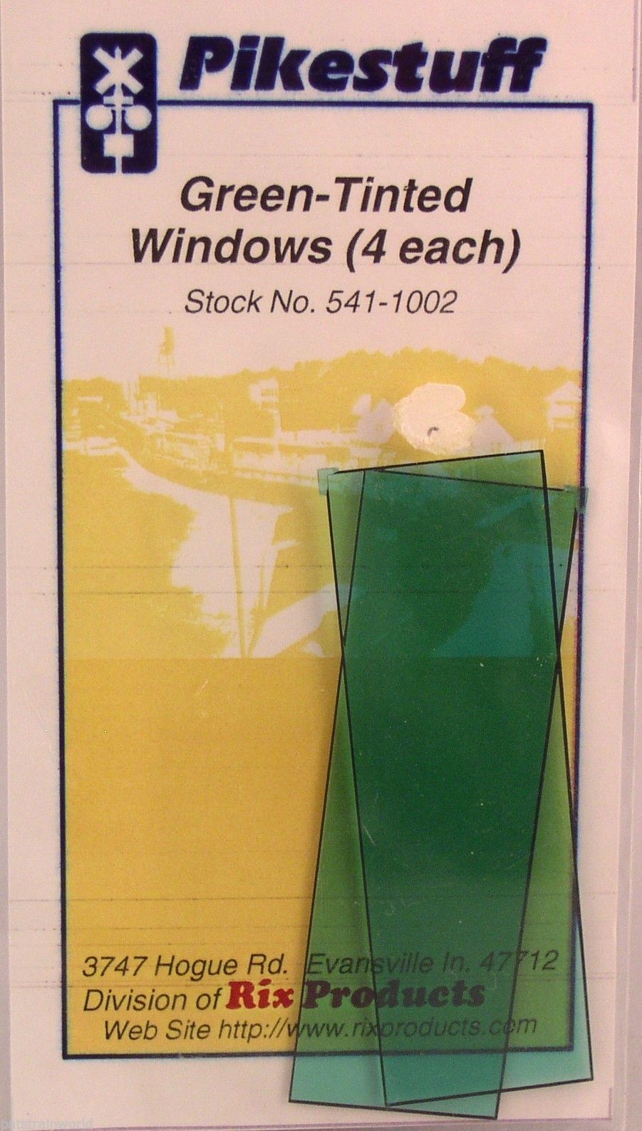 Pikestuff 541-1002 HO Scale Glazing Green Tinted Windows (Pack of 4)