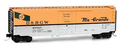 Micro-Trains 03200221 N D&RGW 50'''' Standard Steel Plug Door Boxcar #60727