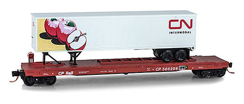 Micro-Trains 06400120 N CP Rail 57' 6" Converted TOFC Flatcar w/Trailer #505208