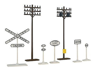 Walthers 931-803 HO Electrical Pole & Highway Signs Set
