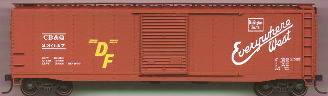Accurail 5008 HO Chicago, Burlington&Quincy 50'' Single-Door Steel Boxcar Kit