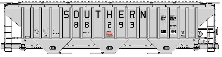 Accurail 6508 HO KIT PS-4750 3-Bay Covered Hopper, SOU