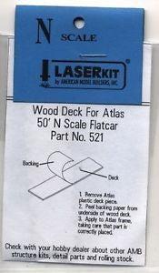 American Model Builders 521 N Laser-Cut Wood Deck for Flat Car