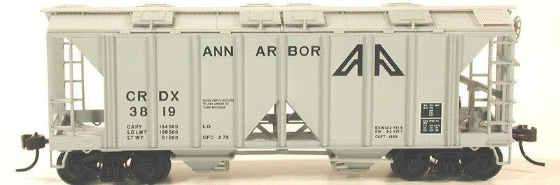 Bowser 56961 HO Ann Arbor CRDX 70-Ton 2-Bay Open-Side Covered Hopper Kit #3819