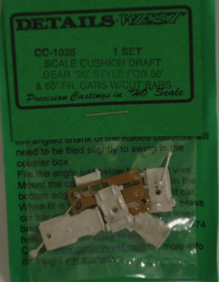 Details West 1025 HO Cushion Draft Gear 20' Style For 50' & 60' Freight Cars