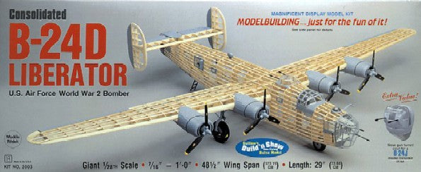 Guillows 2003 1:28 Liberator Consolidated B24D Military Aircraft Plane Model Kit