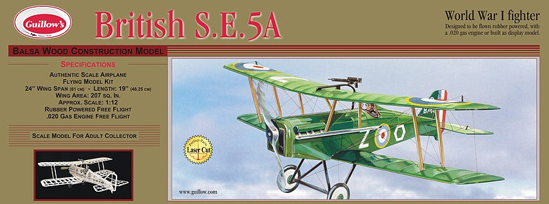Guillows 202 1:14 British S.E.5A Military Aircraft Plane Model Kit