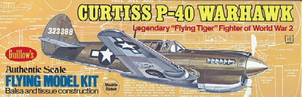 Guillows 501 1:30 Curtiss P-40 Warhawk Balsa Airplane Kit