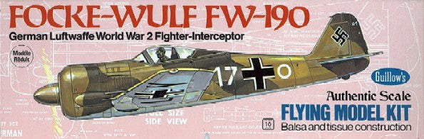 Guillows 502 1:30 Focke-Wulf 190 Balsa Aircraft Plane Model Kit