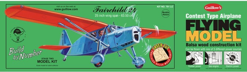 Guillows 701 Fairchild 24 25" Wingspan Laser Cut Aircraft Plane Model Kit
