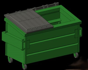 Hi-Tech Details 8002 HO Trash/Recycling Green Dumpster Kit (Pack of 3)