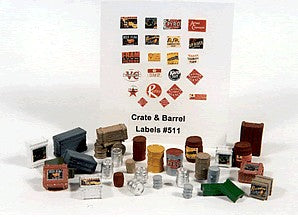 JL Innovative Design 511 HO Crates, Kegs & Barrels Set (30)
